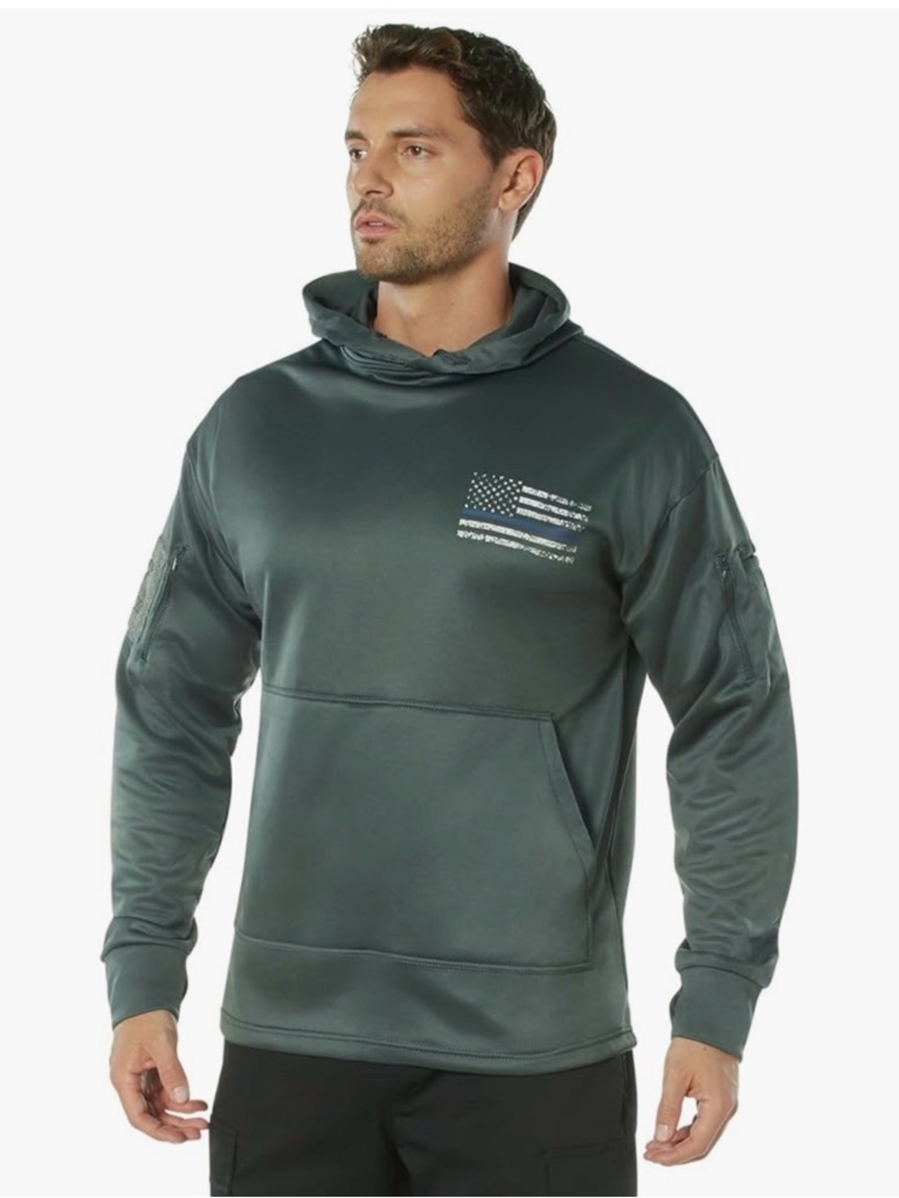 Rothco Men’s Tactical Conceal-Ops Hooded Grey Pullover Sweatshirt - XXL